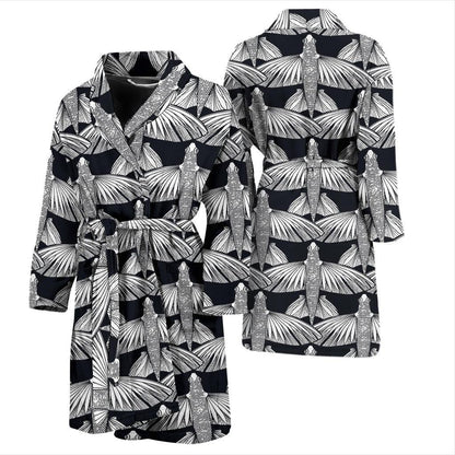 Flying Fish Pattern Print Design 03 Men Bathrobe-JORJUNE.COM