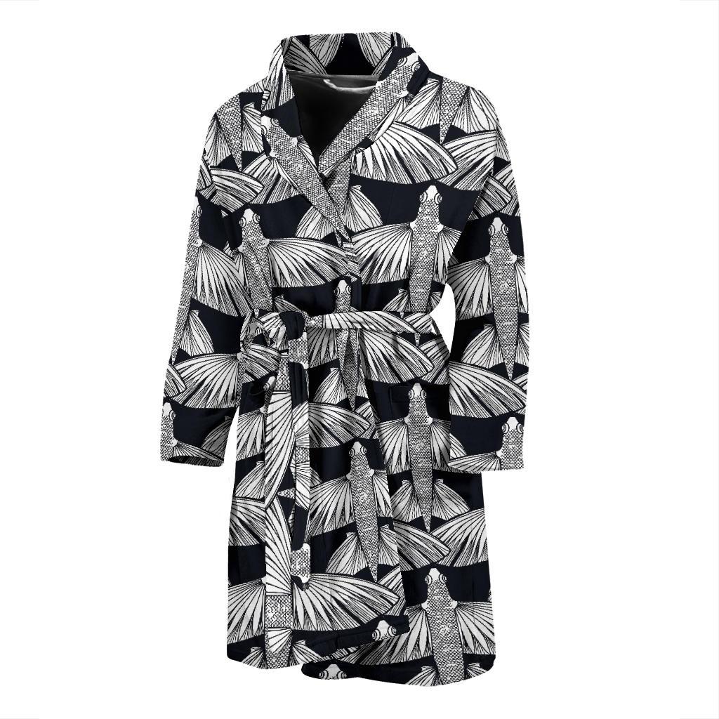 Flying Fish Pattern Print Design 03 Men Bathrobe-JORJUNE.COM