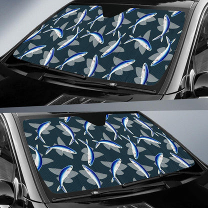 Flying Fish Pattern Print Design 04 Car Sun Shade-JORJUNE.COM