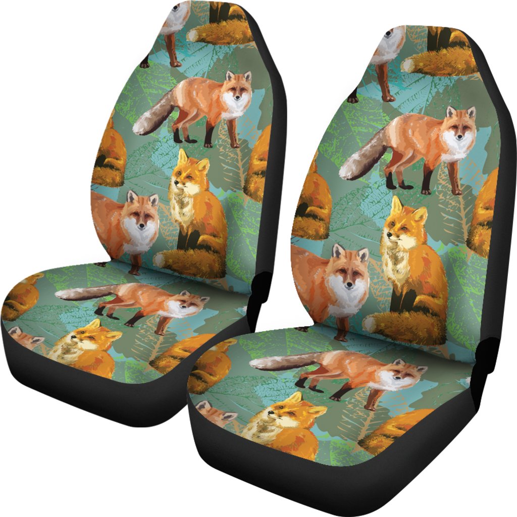 Fox Autumn Leaves Themed Universal Fit Car Seat Covers