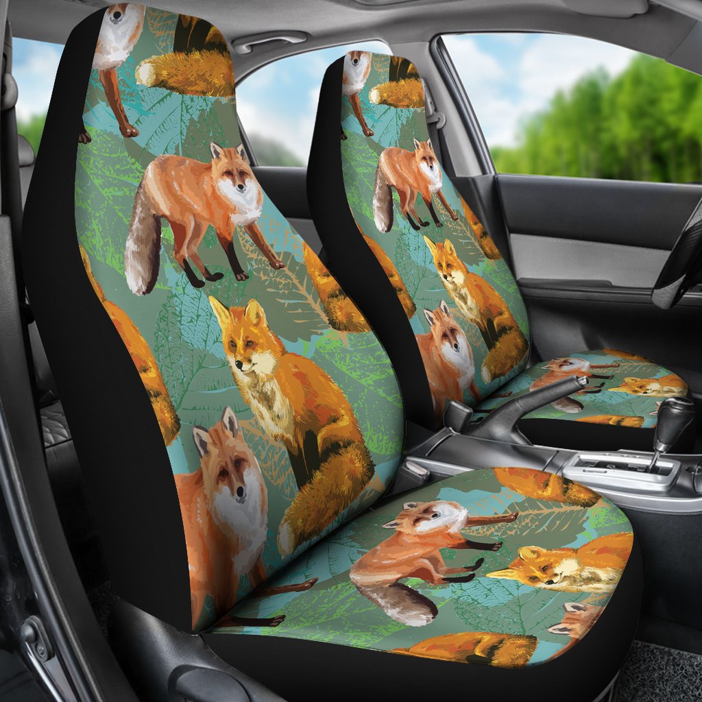 Fox Autumn Leaves Themed Universal Fit Car Seat Covers