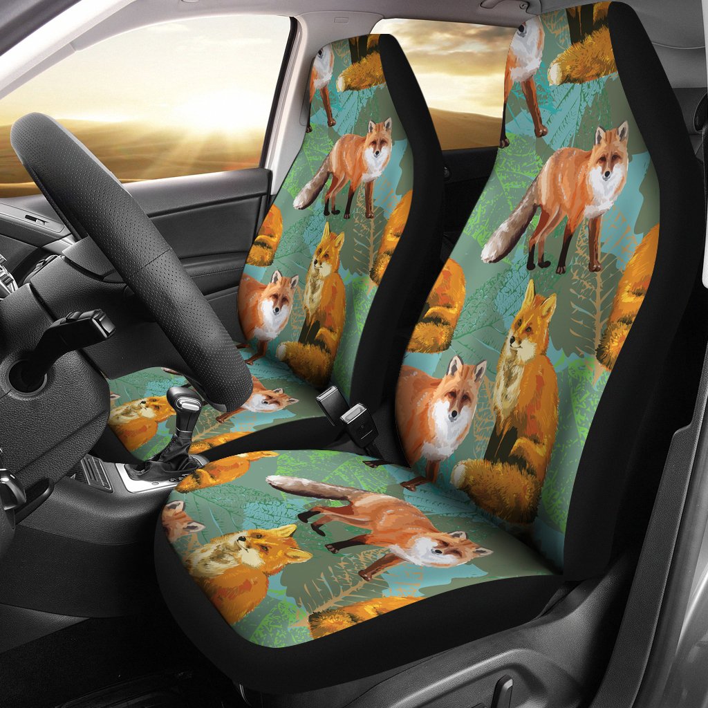 Fox Autumn Leaves Themed Universal Fit Car Seat Covers