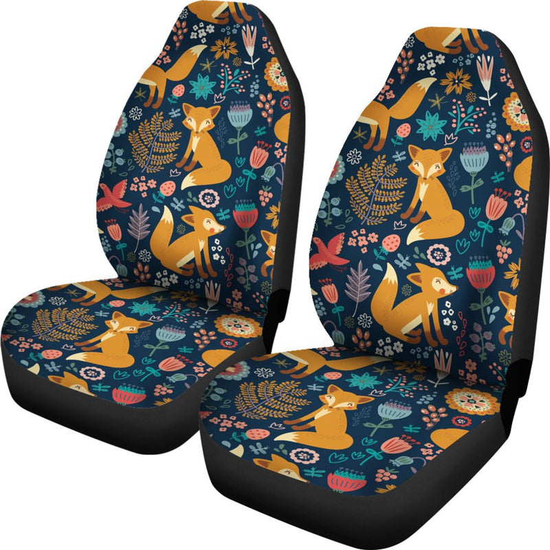 Fox Cute Jungle Print Pattern Universal Fit Car Seat Covers