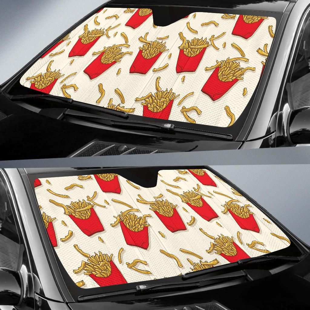 French Fried Pattern Print Design 01 Car Sun Shade-JORJUNE.COM