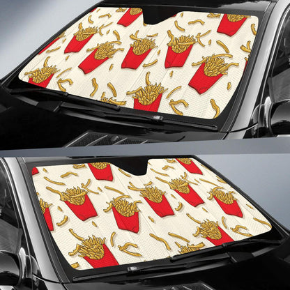 French Fried Pattern Print Design 01 Car Sun Shade-JORJUNE.COM