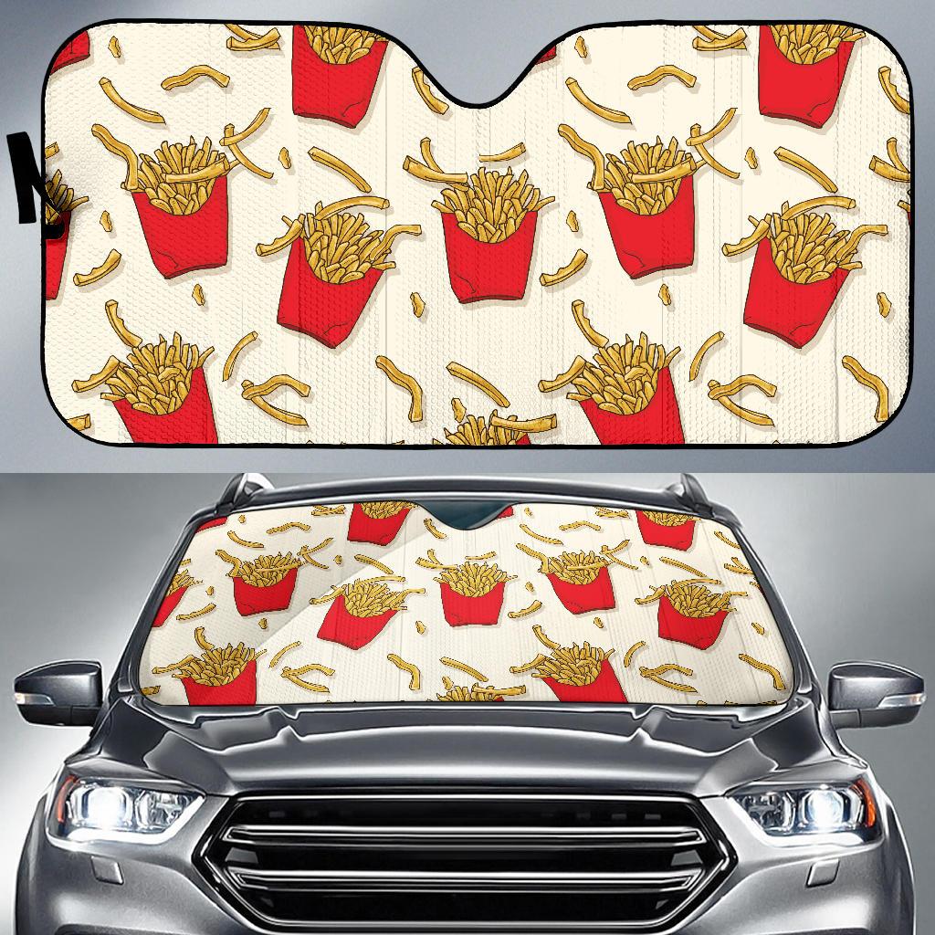 French Fried Pattern Print Design 01 Car Sun Shade-JORJUNE.COM
