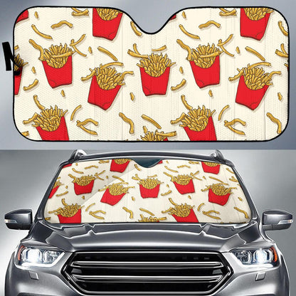 French Fried Pattern Print Design 01 Car Sun Shade-JORJUNE.COM