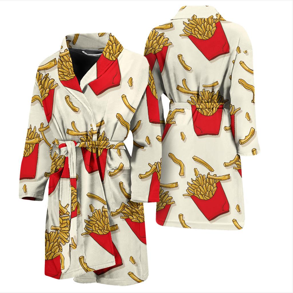 French Fried Pattern Print Design 01 Men Bathrobe-JORJUNE.COM
