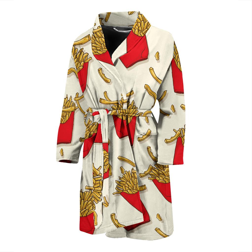 French Fried Pattern Print Design 01 Men Bathrobe-JORJUNE.COM