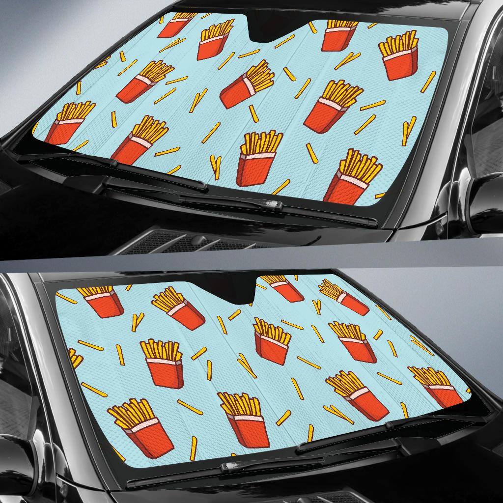French Fried Pattern Print Design 02 Car Sun Shade-JORJUNE.COM