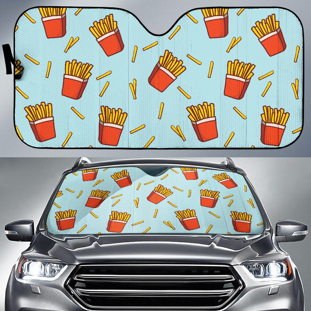 French Fried Pattern Print Design 02 Car Sun Shade-JORJUNE.COM