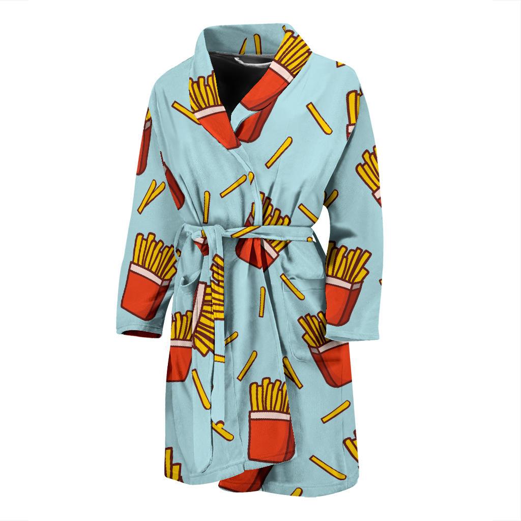 French Fried Pattern Print Design 02 Men Bathrobe-JORJUNE.COM