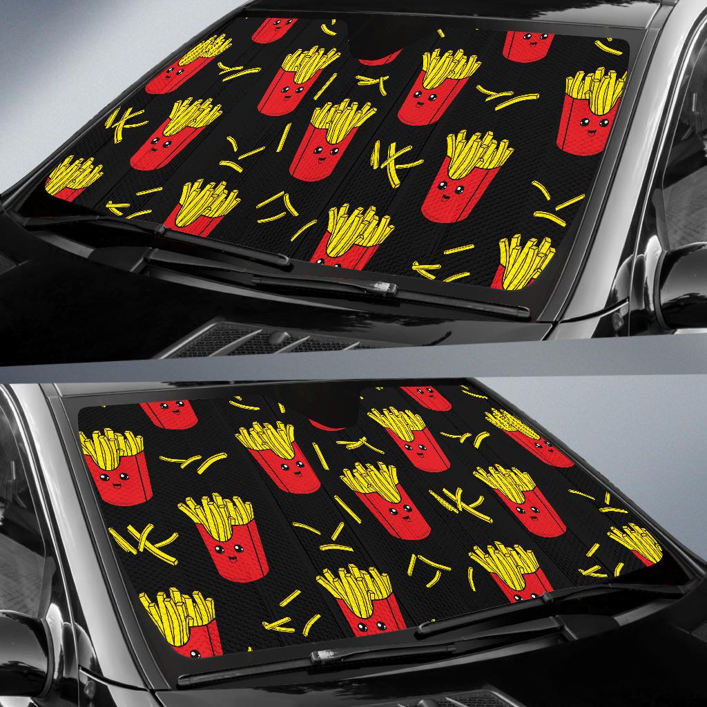 French Fried Pattern Print Design 03 Car Sun Shade-JORJUNE.COM