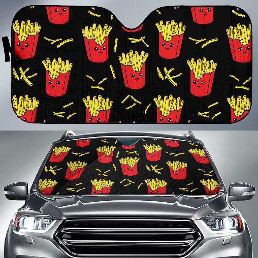 French Fried Pattern Print Design 03 Car Sun Shade-JORJUNE.COM