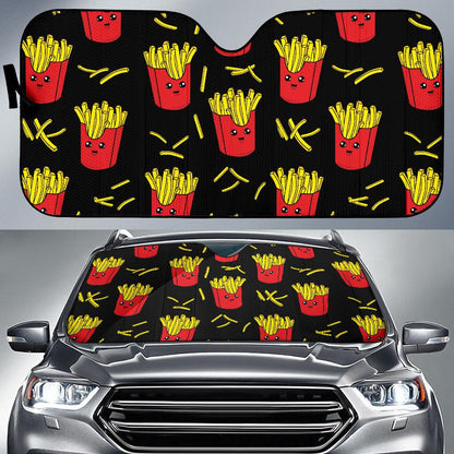 French Fried Pattern Print Design 03 Car Sun Shade-JORJUNE.COM