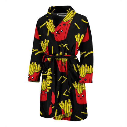 French Fried Pattern Print Design 03 Men Bathrobe-JORJUNE.COM
