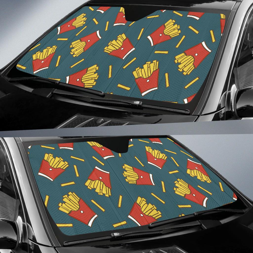 French Fried Pattern Print Design 04 Car Sun Shade-JORJUNE.COM
