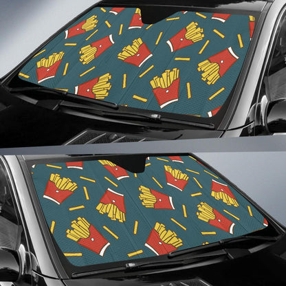 French Fried Pattern Print Design 04 Car Sun Shade-JORJUNE.COM