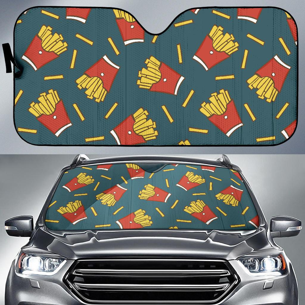 French Fried Pattern Print Design 04 Car Sun Shade-JORJUNE.COM