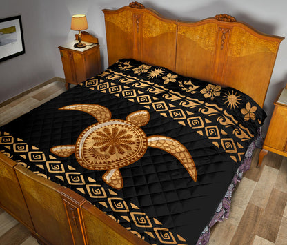 Tribal Sea turtle Polynesian Hawaiian Premium Quilt