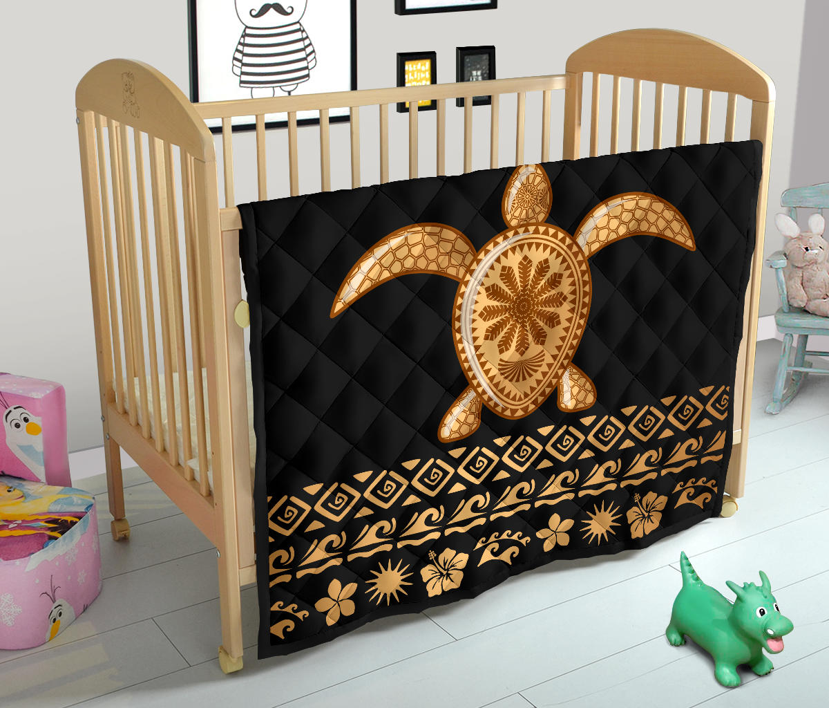 Tribal Sea turtle Polynesian Hawaiian Premium Quilt