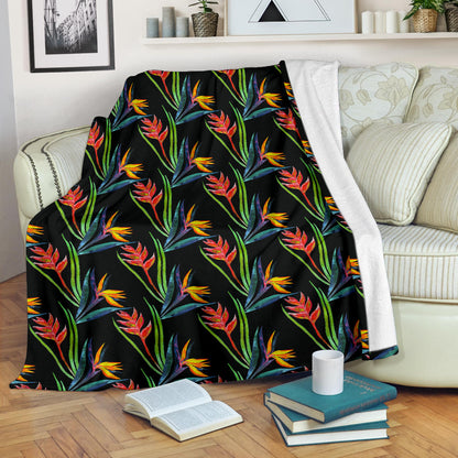 Heliconia Pattern Print Design HL04 Fleece Blanket