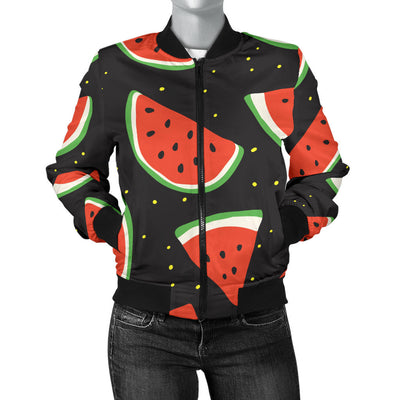 Watermelon Pattern Print Design WM09 Women Bomber Jacket