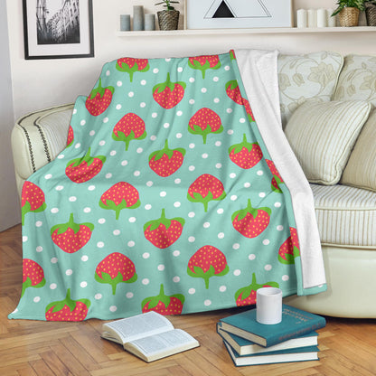 Strawberry Pattern Print Design SB06 Fleece Blanket