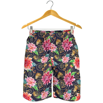 Dahlia Pattern Print Design DH02 Mens Shorts