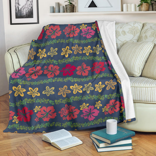 Hawaiian Themed Pattern Print Design H018 Fleece Blanket