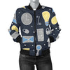 Accounting Financial Pattern Print Design 04 Women's Bomber Jacket