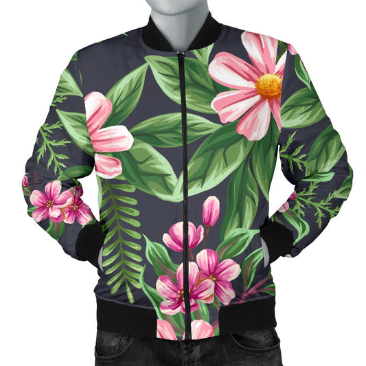 Summer Floral Pattern Print Design SF010 Men Bomber Jacket