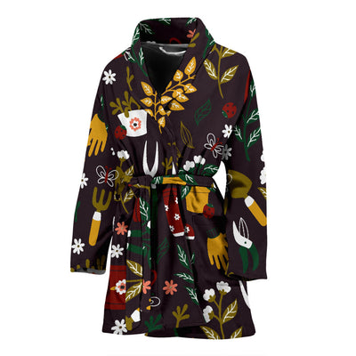 Gardening Pattern Print Design G05 Women Bathrobe