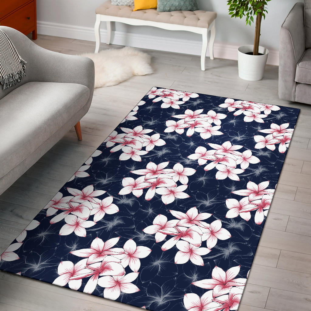 Plumeria Pattern Print Design PM017 Area Rugs