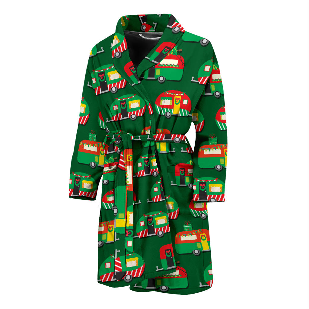 Camper Camping Christmas Themed Print Men Bathrobe