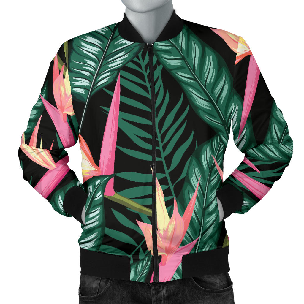 Bird Of Paradise Pattern Print Design BOP03 Men Bomber Jacket