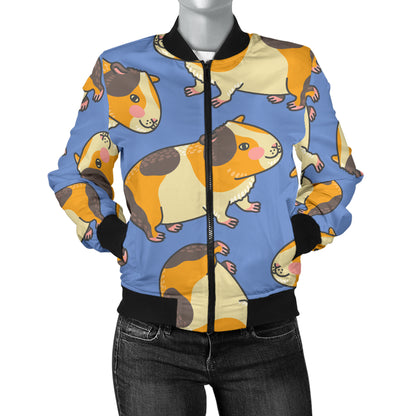 Guinea Pig Pattern Print Design 01 Women's Bomber Jacket