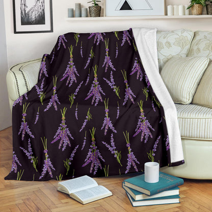 Lavender Pattern Print Design LV05 Fleece Blanket