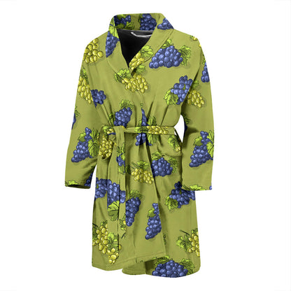Grape Pattern Print Design GP08 Men Bathrobe