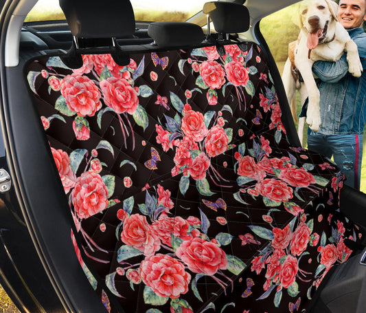 Camellia Pattern Print Design CM03 Rear Dog  Seat Cover