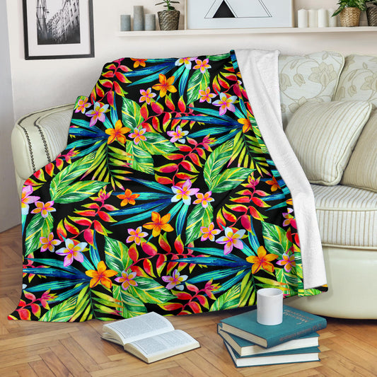 Heliconia Pattern Print Design HL09 Fleece Blanket