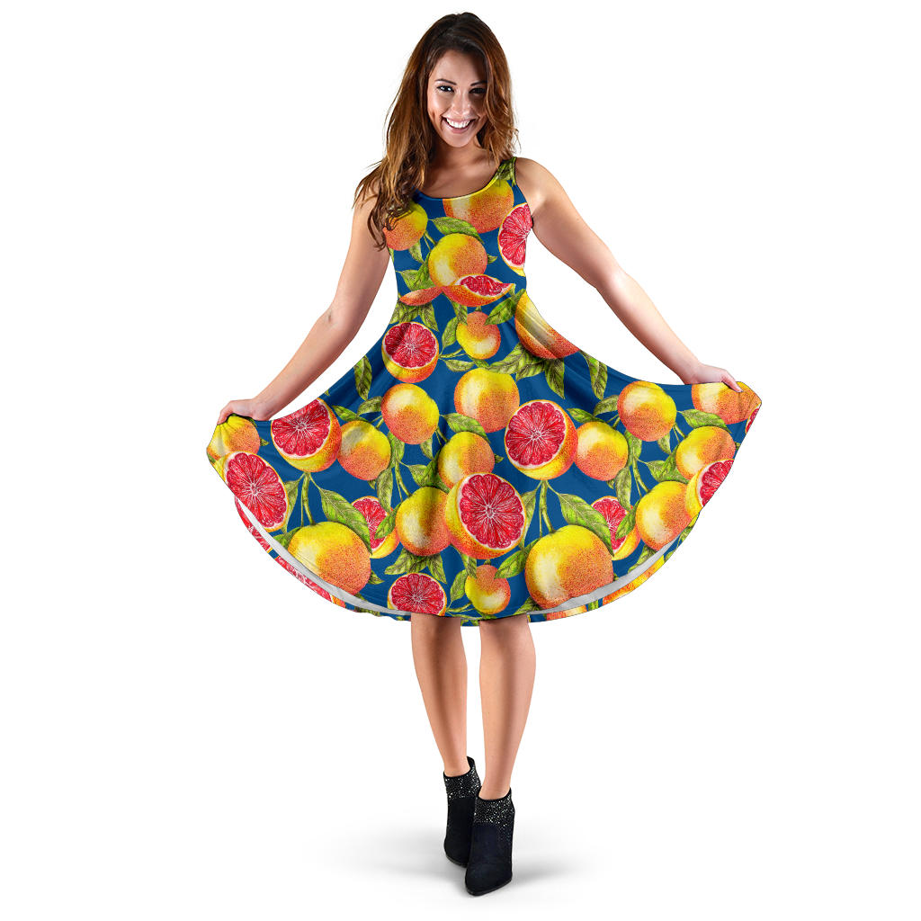 Grapefruit Pattern Print Design GF04 Midi Dress
