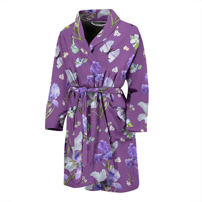 Iris Pattern Print Design IR09 Men Bathrobe