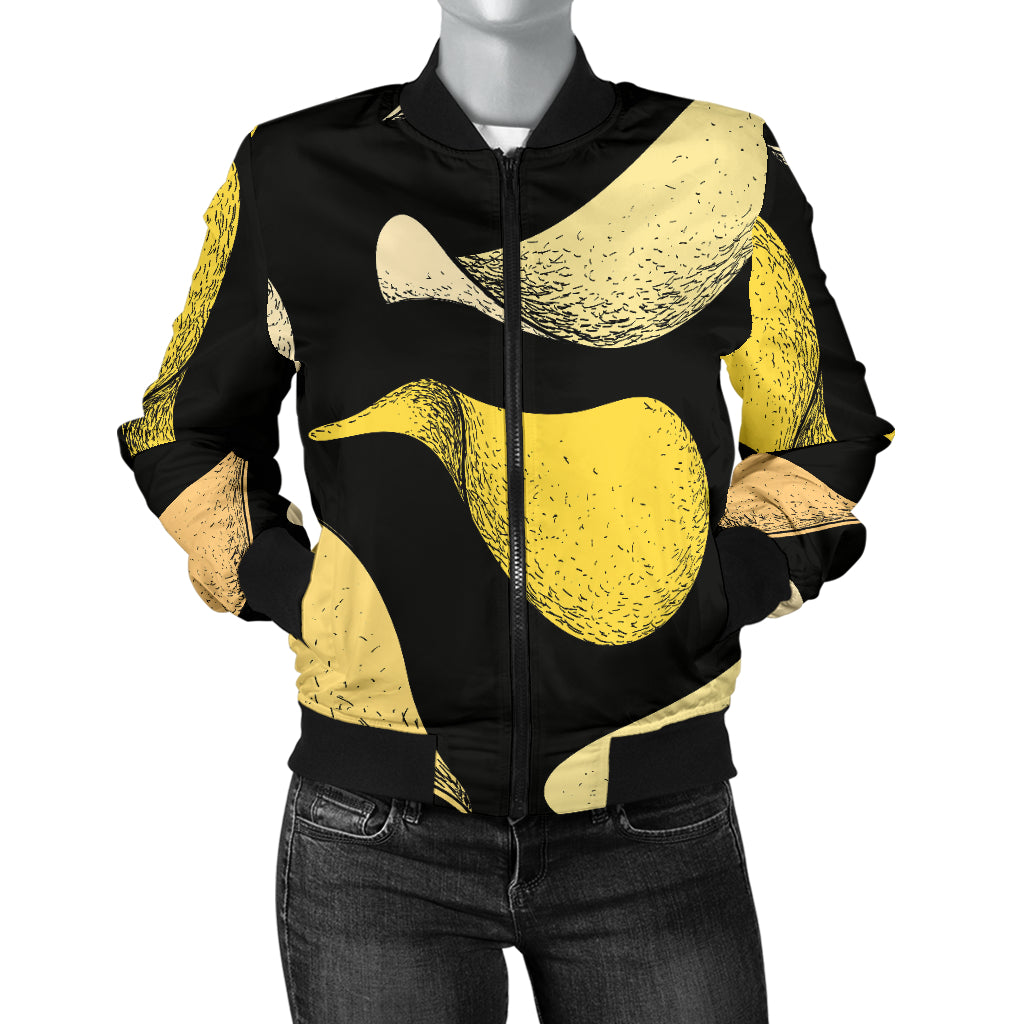 Potato Pattern Print Design A02 Women's Bomber Jacket