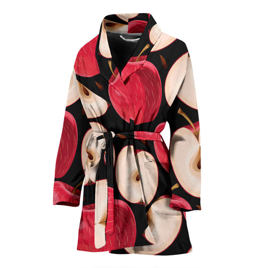 Apple Pattern Print Design AP02 Women Bathrobe