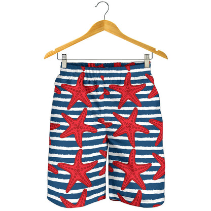 Starfish Red Pattern Print Design 02 Mens Shorts