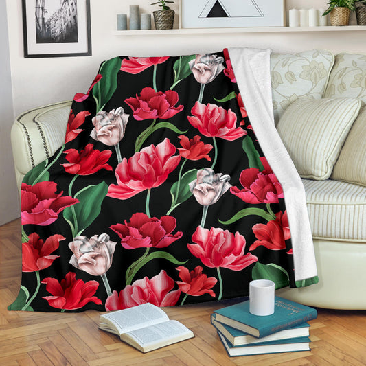 Tulip Pattern Print Design TP08 Fleece Blanket