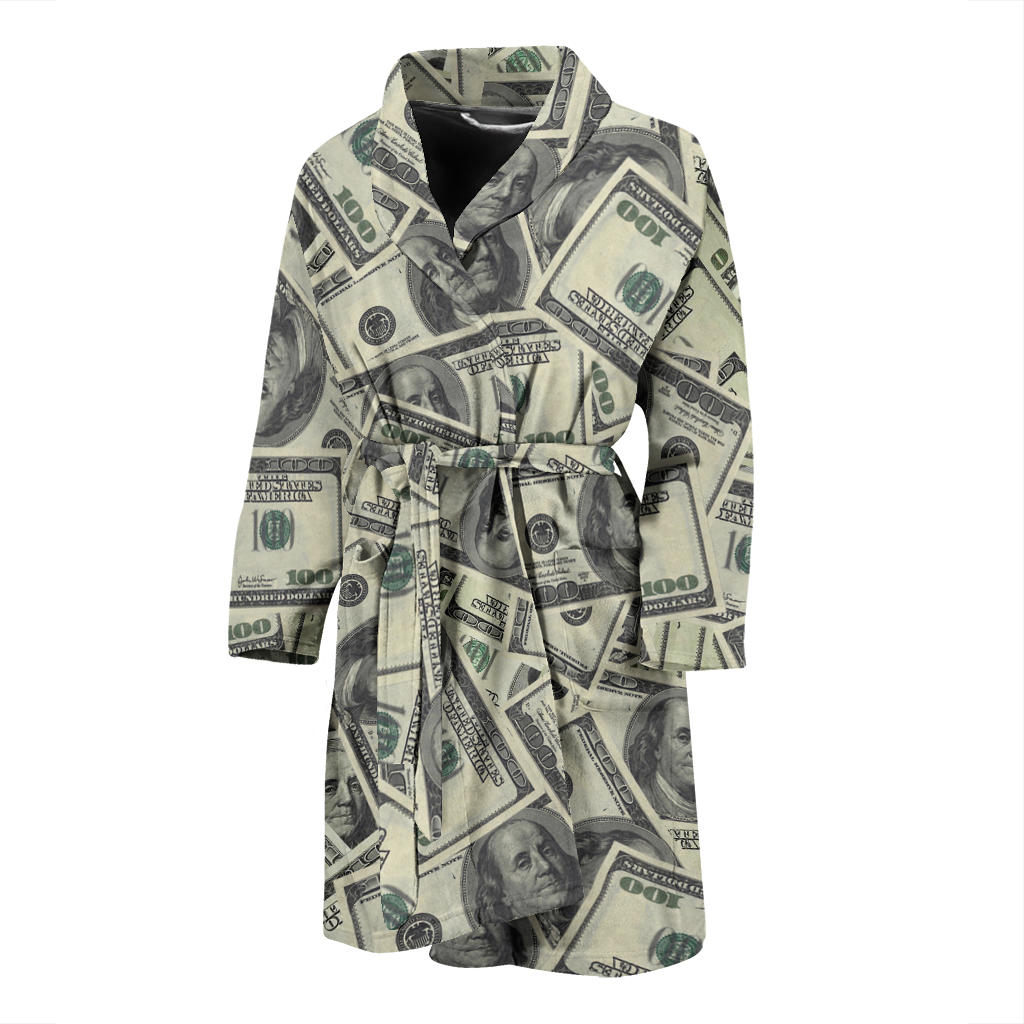 Dollar Pattern Print Design DO02 Men Bathrobe