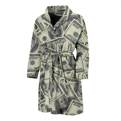 Dollar Pattern Print Design DO02 Men Bathrobe