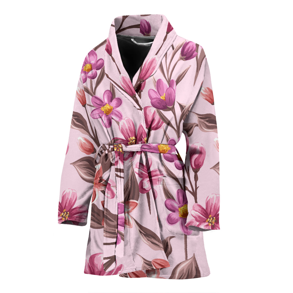 Summer Floral Pattern Print Design SF09 Women Bathrobe